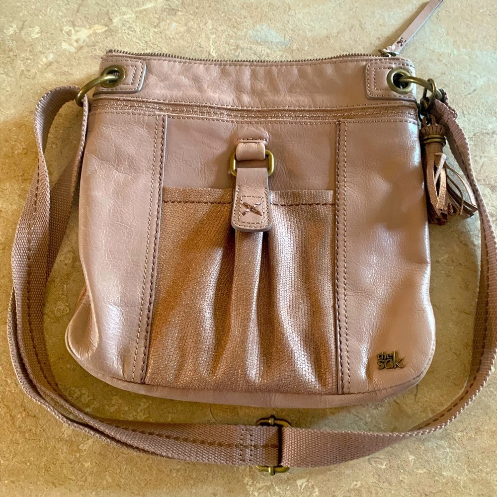 The Sak Leather Crossbody Mocha Sparkle